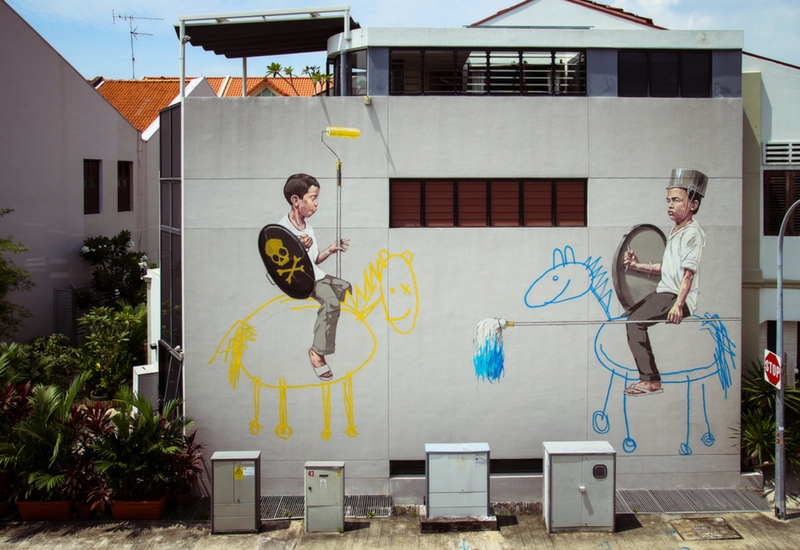 Uno dei murales della serie Style Wars a Singapore